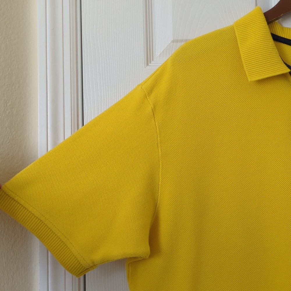 Polo Sport Ralph Lauren 90's Vintage Classic Short Sleeve Henley Shirt Yellow XL - Picture 5 of 11